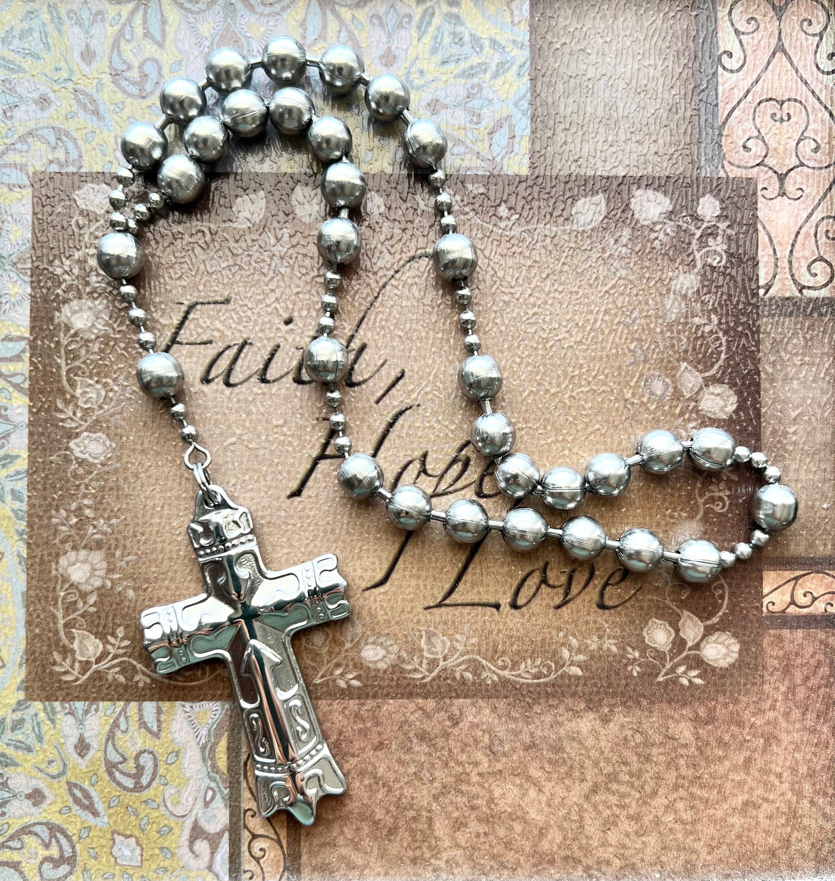 銀*子様 AR CHR 8枚セット1 All Stainless Steel Anglican Rosary, Ball Chain 8mm Beads. King's