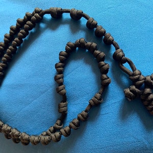 Solid Black Knotted Catholic Rosary Rope for the Simpleton. All 550 Paracord image 4