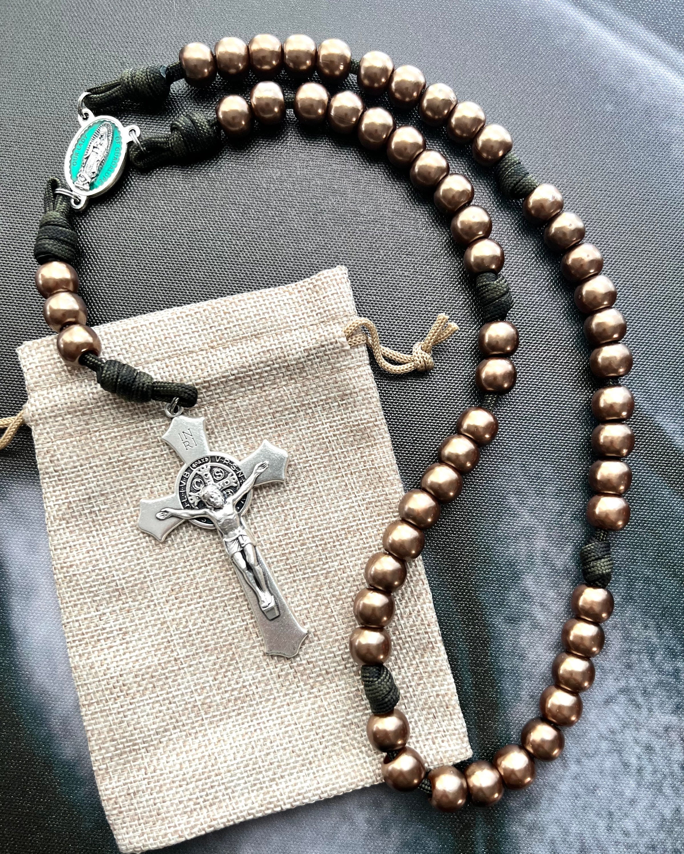 Guadalupe Virgin & Pearls Mini Rosary