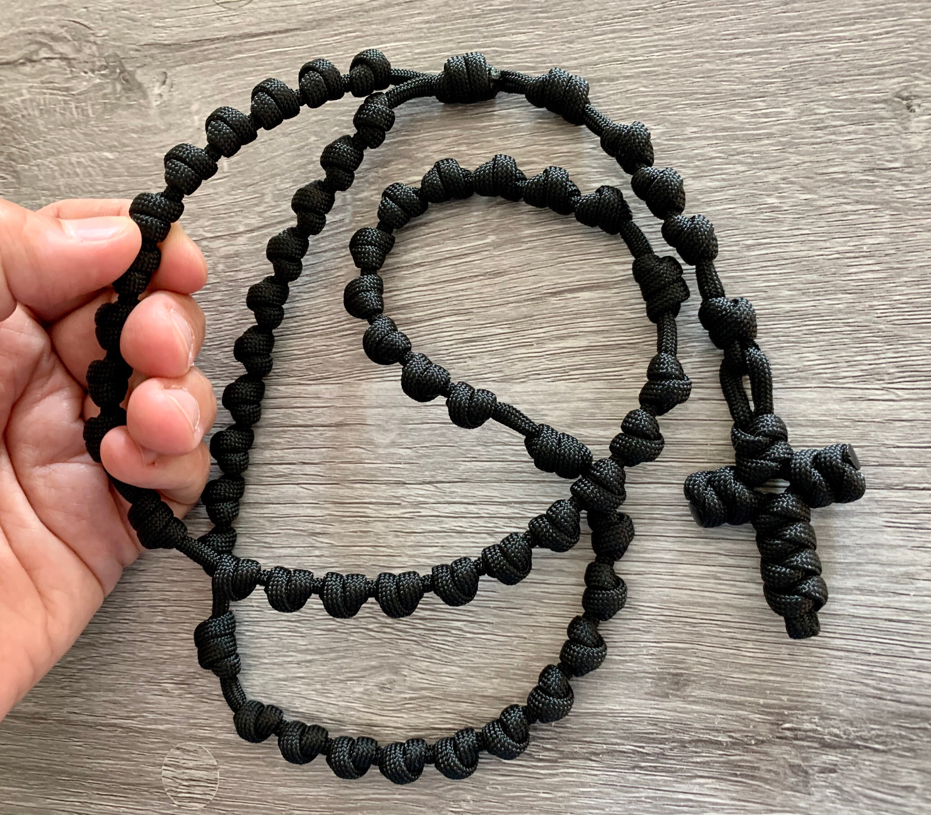 Solid Black Knotted Catholic Rosary Rope for the Simpleton. Etsy