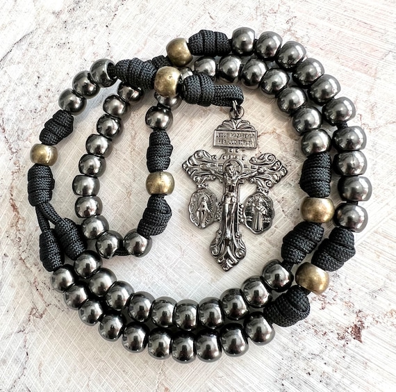 HEAVY 5.15oz Gunmetal Triple Threat Pardon Crucifix Catholic