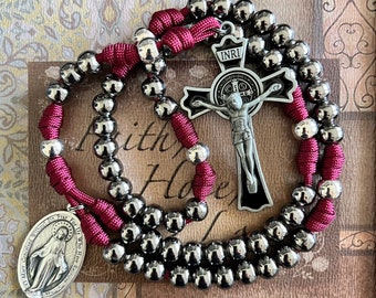 Rosario In Legno Con Croce - Collana Uomo O Donna, Preghiera, Regalo Battesimo O Comunione - Foto 2