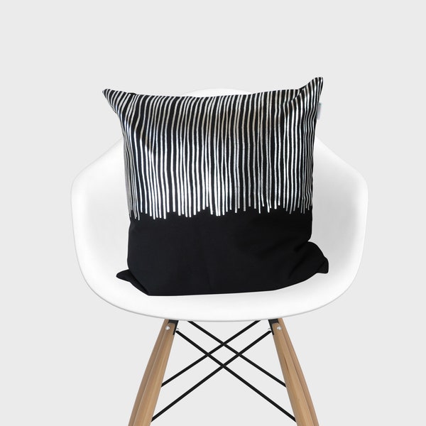 black geometric silver lines canvas pillow sandinavian minimalist geometric modern stylish decorative pillow cover pillow