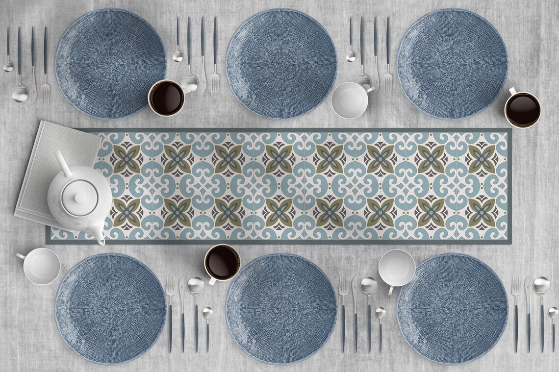 Heat Resistant Table Runner Placemats Geometric Table Runner Etsy