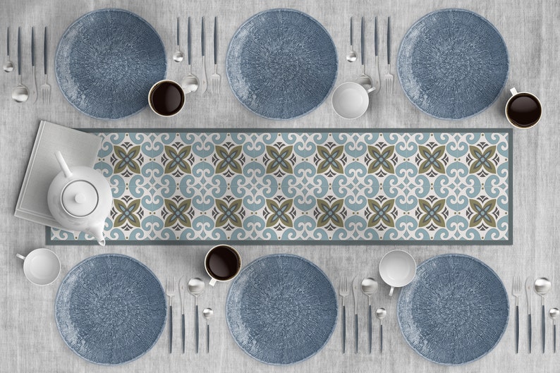 Heat Resistant Table Runner Placemats Geometric Table Runner Etsy