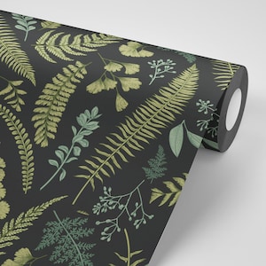 Aufkleber Tapete einfach DIY gelten Papier frei schälen und Stick selbstklebende Textil-basierte Tapete - grüne nordische Blätter