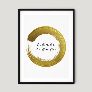 Inhale-Exhale - PRINTABLE Poster Typography Print, Home Decor Minimalist Scandinavian style Quote Print, Digital Download
