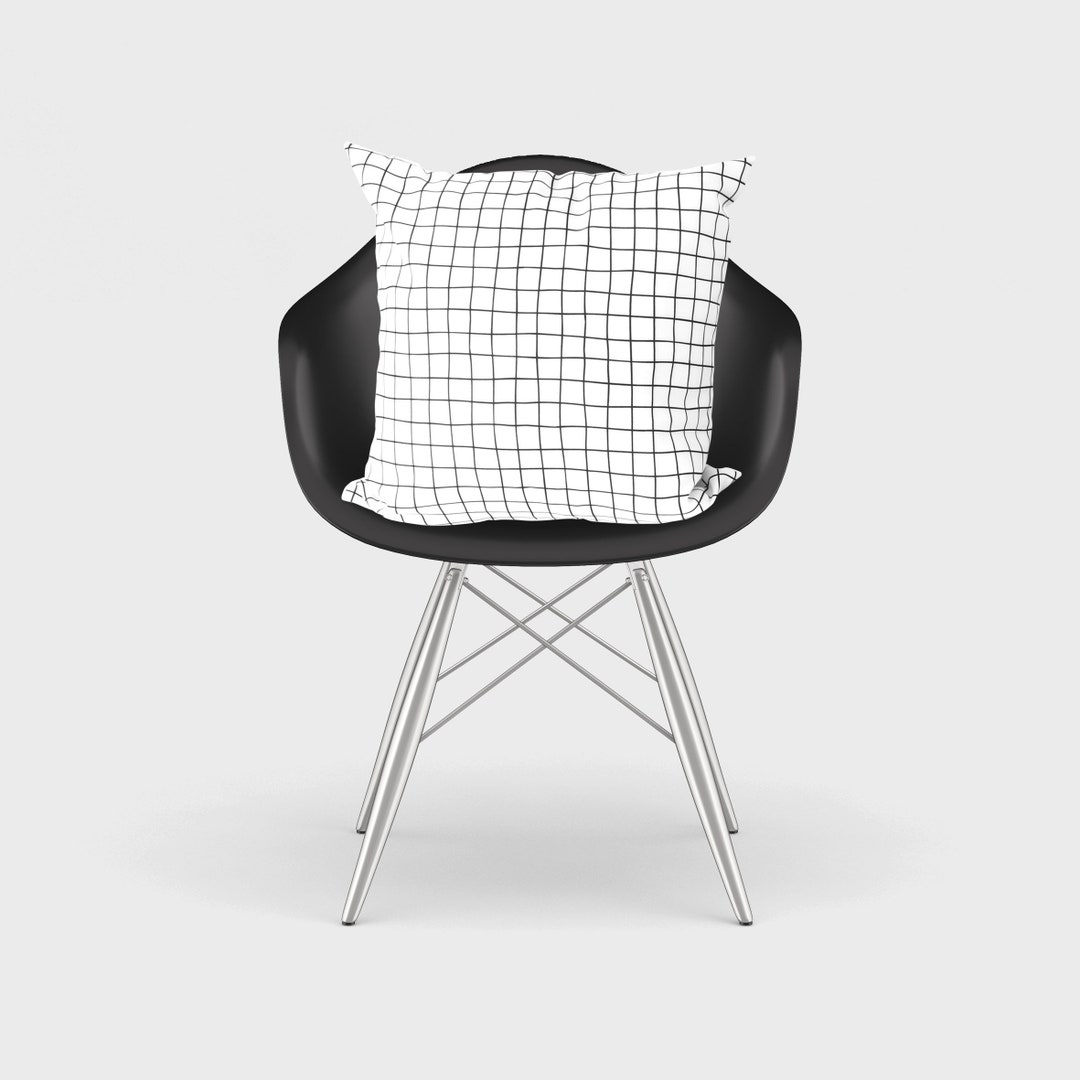 Grid Geometric Black and White Pillow Sandinavian Minimalist Geometric