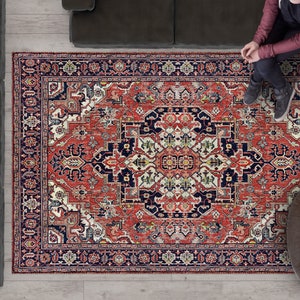 Diana - Perzisch, Boho chic, paisley, vloermat, Decoratief tapijt, Linoleum vloerkleed, pvc mat, Vinyl bloementapijt, vintage tapijt, kleurrijk tapijt
