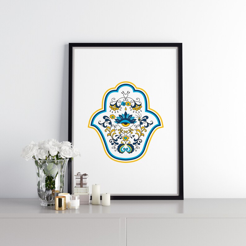 Hamsa Fatima Hand PRINTABLE Poster Minimalist Digital - Etsy