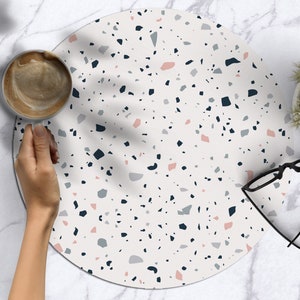 Terrazzo patroon placemats, tafelmat, hittebestendige bedrukte placemat, Scandinavische stijl, housewarming cadeau, eetdecor
