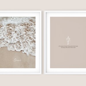 Ocean - 2 PRINTABLE Posters scandinavian style black and white modern Prints, Home Decor Typography Prints, Digital Download