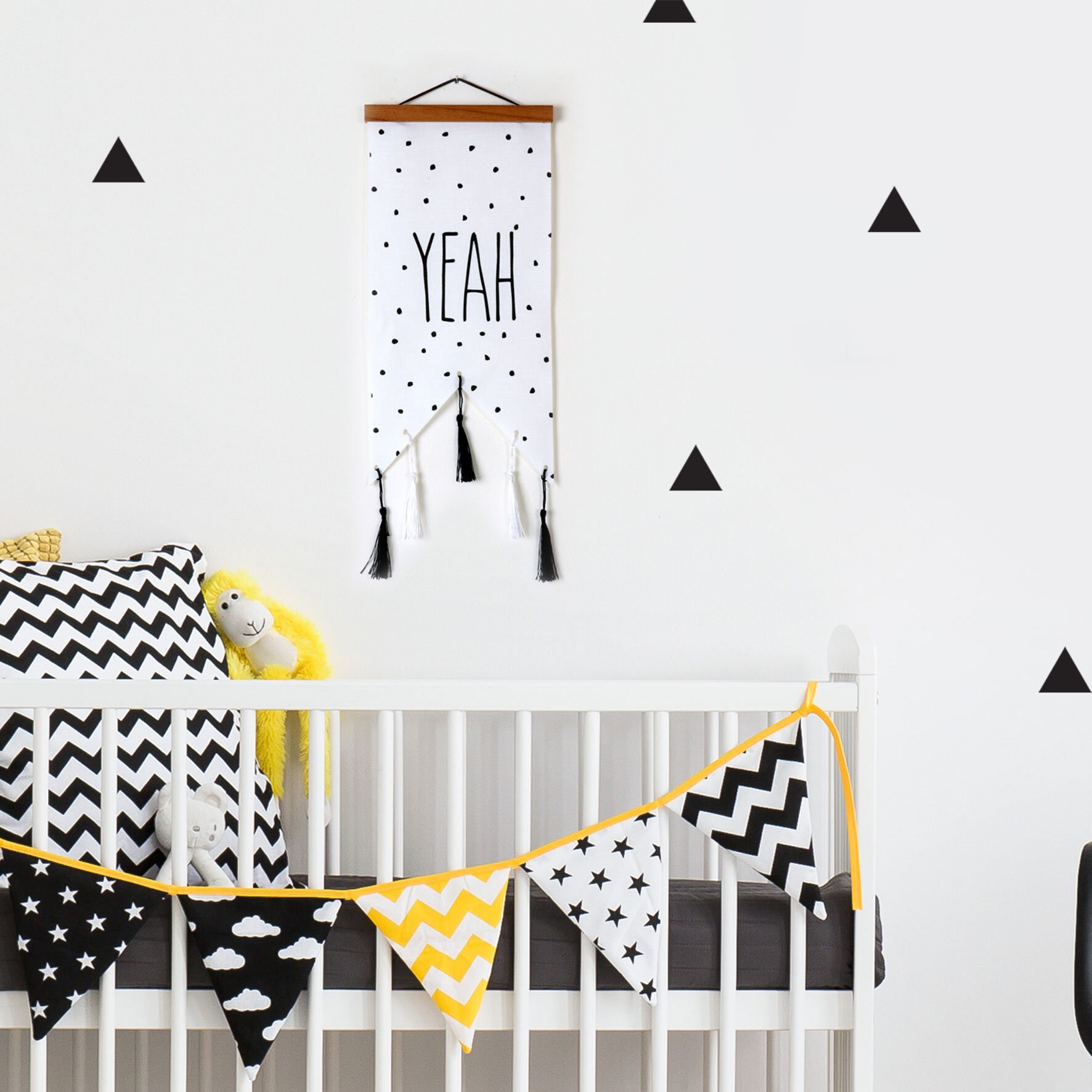 Nordic print, Flag banner, Flag wall hanging, Wall decor, Wall hanging, Wall flag, wall flag quote, Scandinavian nursery wall Art, Yeah