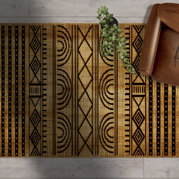 Chaff pattern, Tribal, Boho chic, Straw pattern, floor mat, Decorative rug, Linoleum area rug, pvc kitchen mat, Vinyl rug, Bohemian style