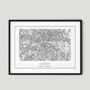London UK - PRINTABLE Poster Typography Print, Home Decor Minimalist Scandinavian style City Map Print, Digital Download