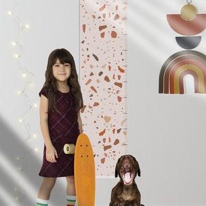 Terrazzo, grafico di crescita, arte vivaio, righello di altezza, grafico di altezza, arredamento della camera, doccia o regalo di compleanno, scandinavo, vivaio, parete appesa