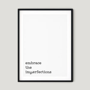 Imperfections - PRINTABLE Poster Typography Print, Home Decor Minimalist Scandinavian style Quote Print, Digital Download