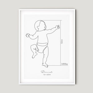 Real size, baby print, Baby Name, Weight and height, Date of birth, Special souvenir, birth of a baby, Personalized Baby, shower gift