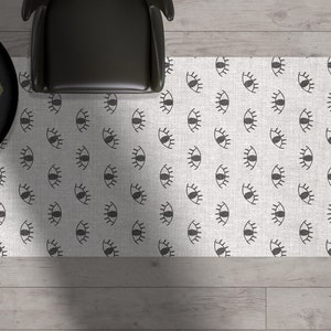 Bran - tribal, Boho chic, boze oog, vloermat, Decoratief tapijt, Linoleum gebiedsdeken, pvc keukenmat, Vinyl tapijt, Boho stijl