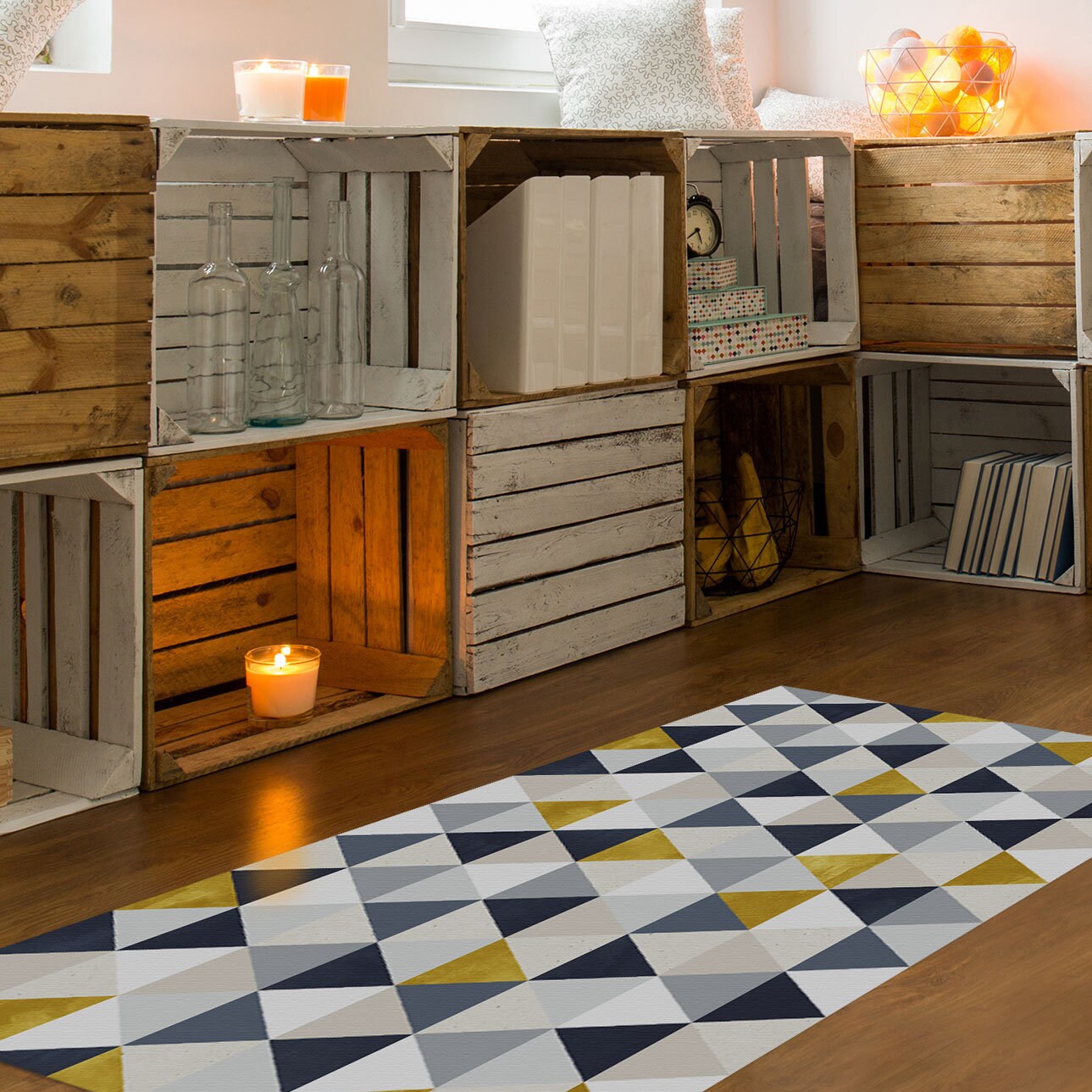 Geometric Floor Mat Scandinavian Rug Modern Rug Decorative Etsy