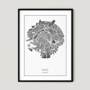 Paris Frankreich - druckbare Poster Typografie Druck, Home Decor minimalistischen skandinavischen Stil Stadt karte Drucken, digitaler Download