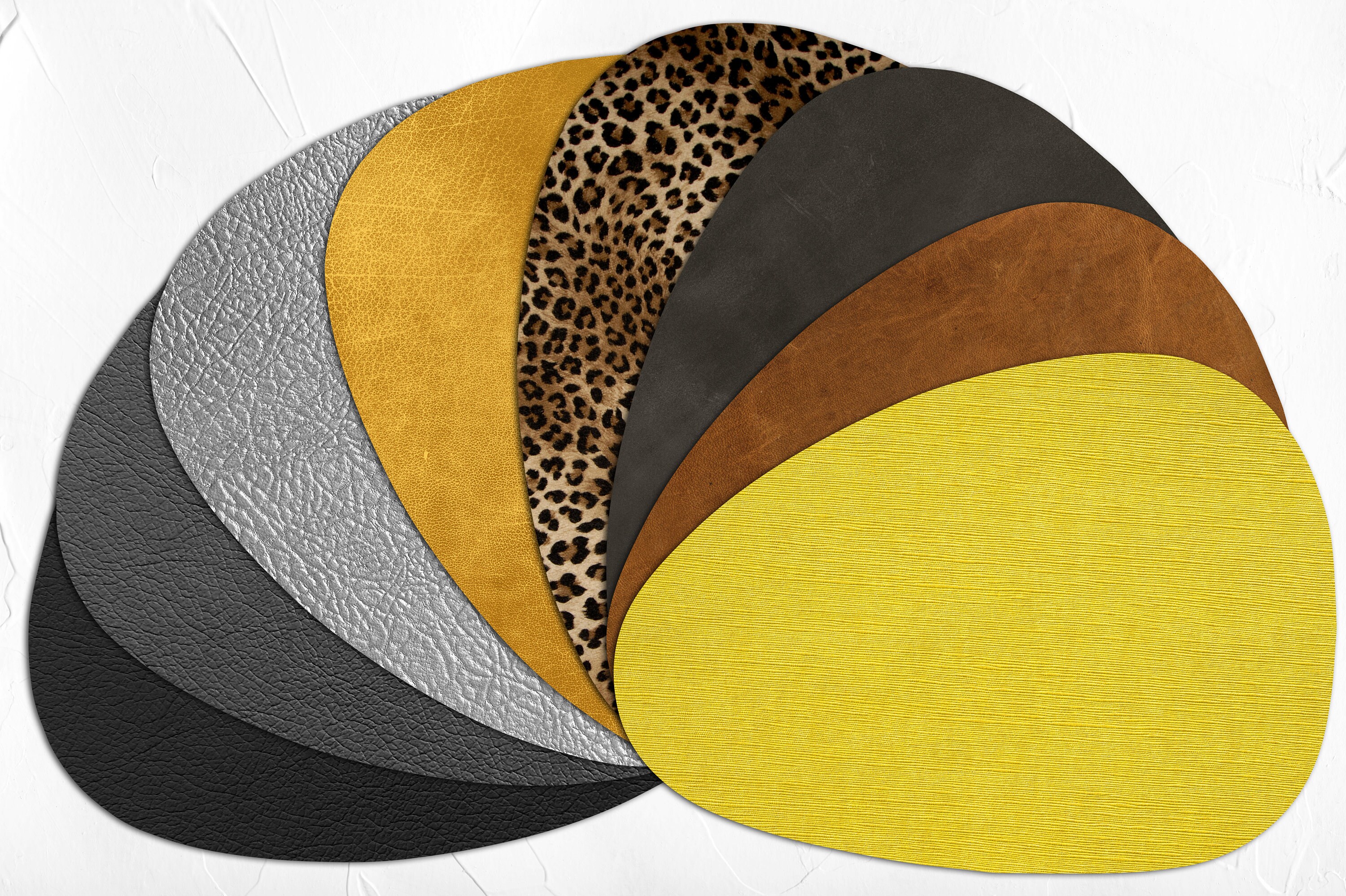 Gold Vinyl Curve Oval Heat Resistant Placemats Faux Etsy UK