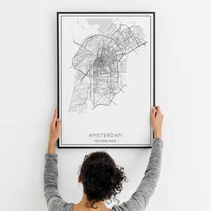 Amsterdam - PRINTABLE Poster Typography Print, Home Decor Minimalist ...