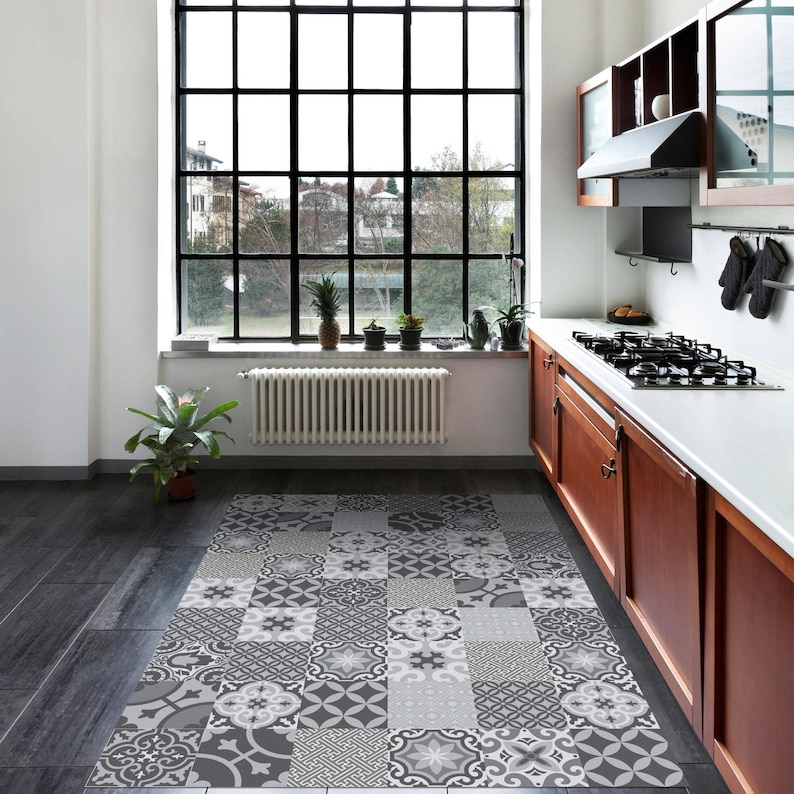 Moroccan Tiles Floor Mat Pvc Kitchen Rug Linoleum Area Image 0 1 2 3 4