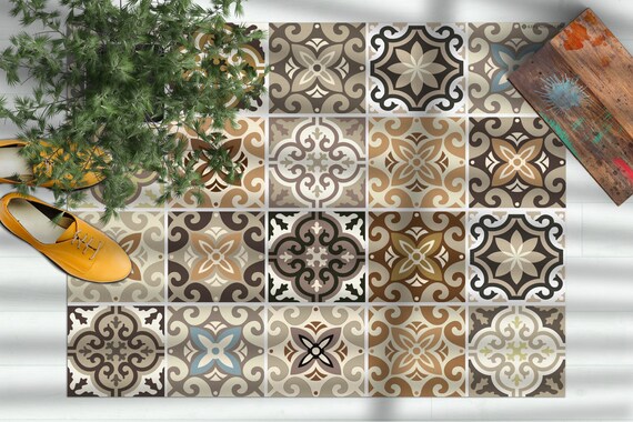 Moroccan Tiles Floor Mat Pvc Kitchen Rug Linoleum Area Rug -  in 2023