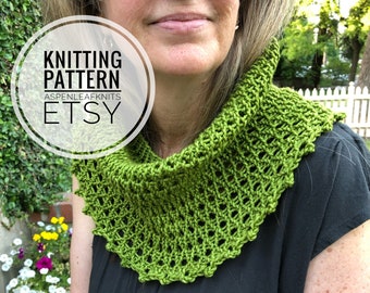 Knitting Pattern | CALAFIA COWL | Cowl Knitting Pattern by Aspen Leaf Knits