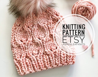 Willowleaf Beanie Knitting Pattern | Bulky Yarn Hat Design (Digital Download)