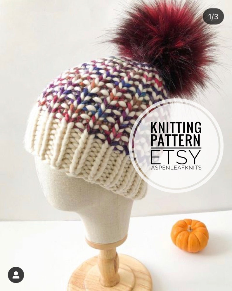 Knitting Pattern THE RIVERBEND BEANIE in 6 sizes by Aspen Leaf Knits Beanie Knitting Pattern Hat Knitting Pattern image 1