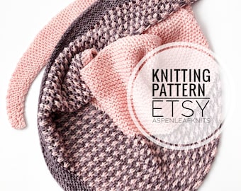 June Bloom Shawl Knitting Pattern | Asymmetrical Shawlette Design (Digital Download)