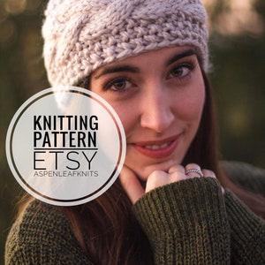 Knitting Pattern | THE LAUREN HEADBAND by Aspen Leaf Knits | Knit Headband Pattern | Knit Cable Headband Pattern | Knit Earwarmer Pattern