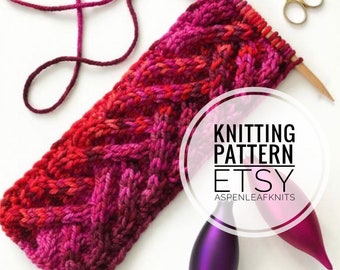 Knitting Pattern | SHAE HEADBAND  by Aspen Leaf Knits | Headband Knitting Pattern | Cable Headband Knitting Pattern