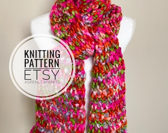 Knitting Pattern | CALAFIA SCARF by Aspen Leaf Knits | Scarf Knitting Pattern