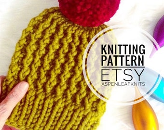 Knitting Pattern | THE HADLEY BEANIE by Aspen Leaf Knits | Beanie Knitting Pattern | Hat Knitting Pattern