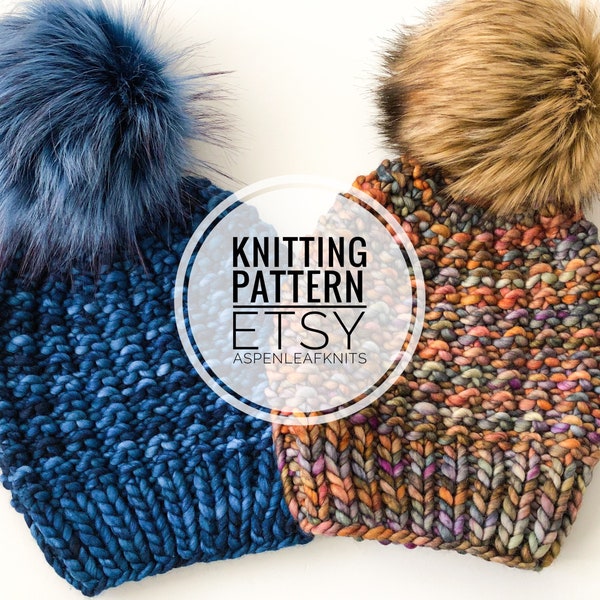 Knitting Pattern | PINECREST BEANIE by Aspen Leaf Knits | Beanie Knitting Pattern | Hat Knitting Pattern