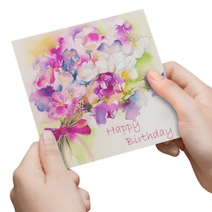 Bloom into Another Year: Sweet Pea Birthday Card