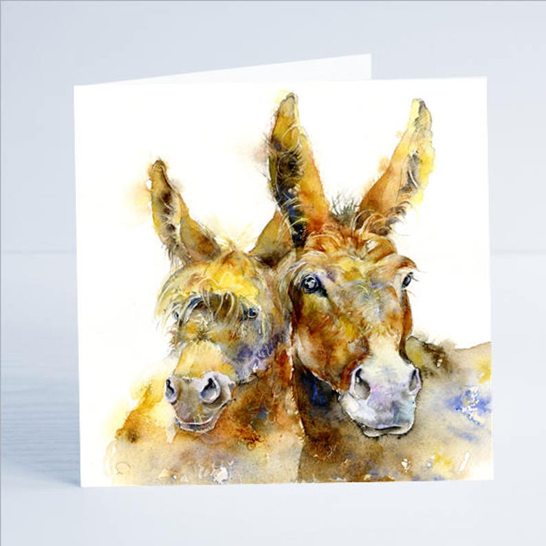 Donkey Greeting Card Etsy