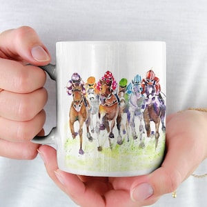 Horse Racing Mug - Perfect Gift for Horse Racing Fans - Unique Handmade