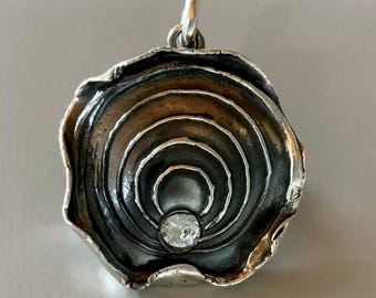 Wunsch Talisman, Solid Fein Silber Zirkonia Amulett, handgeschmiedet mit positiven Absichten