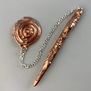 Handmade Solid Copper Pendulum with Ancient Spiral, Metaphysical Energy, Chakra Alignment