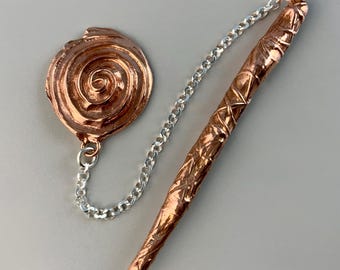 Handgefertigtes massives Kupfer Pendel mit alter Spirale, metaphysischer Energie, Chakra Ausrichtung