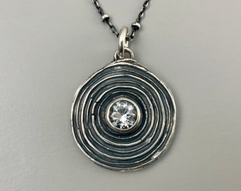Eis Quarz Silber Talisman Anhänger, Heilende Energie Sigil Amulett