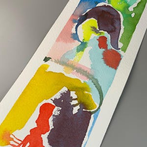 Originele aquarelverf op bogen 140 lb papier, abstract spiritueel expressionisme - geluidsgolf #5, kunstenaarskleur en licht, vibratie-energie