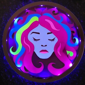 Madame Leota Black Light Globe Magnet - Disney Cruise Magnet - Haunted Mansion Magnet - Light Up Magnet