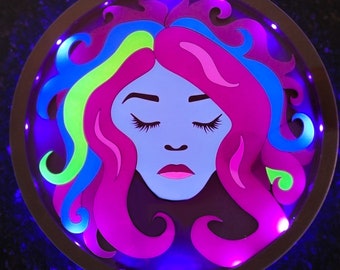Madame Leota zwarte lichtbolmagneet - Disney Cruise-magneet - Haunted Mansion-magneet - oplichtende magneet
