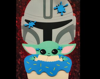 Customized Wooden Light Up Mandalorian and Grogu Magnet - Disney Cruise Magnet- Disney Cruise Wooden Magnet