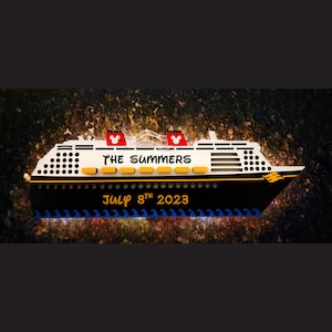 Aangepaste houten oplichtende scheepsmagneet Disney Cruise